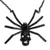 Dia Spider Skull Necklace Black