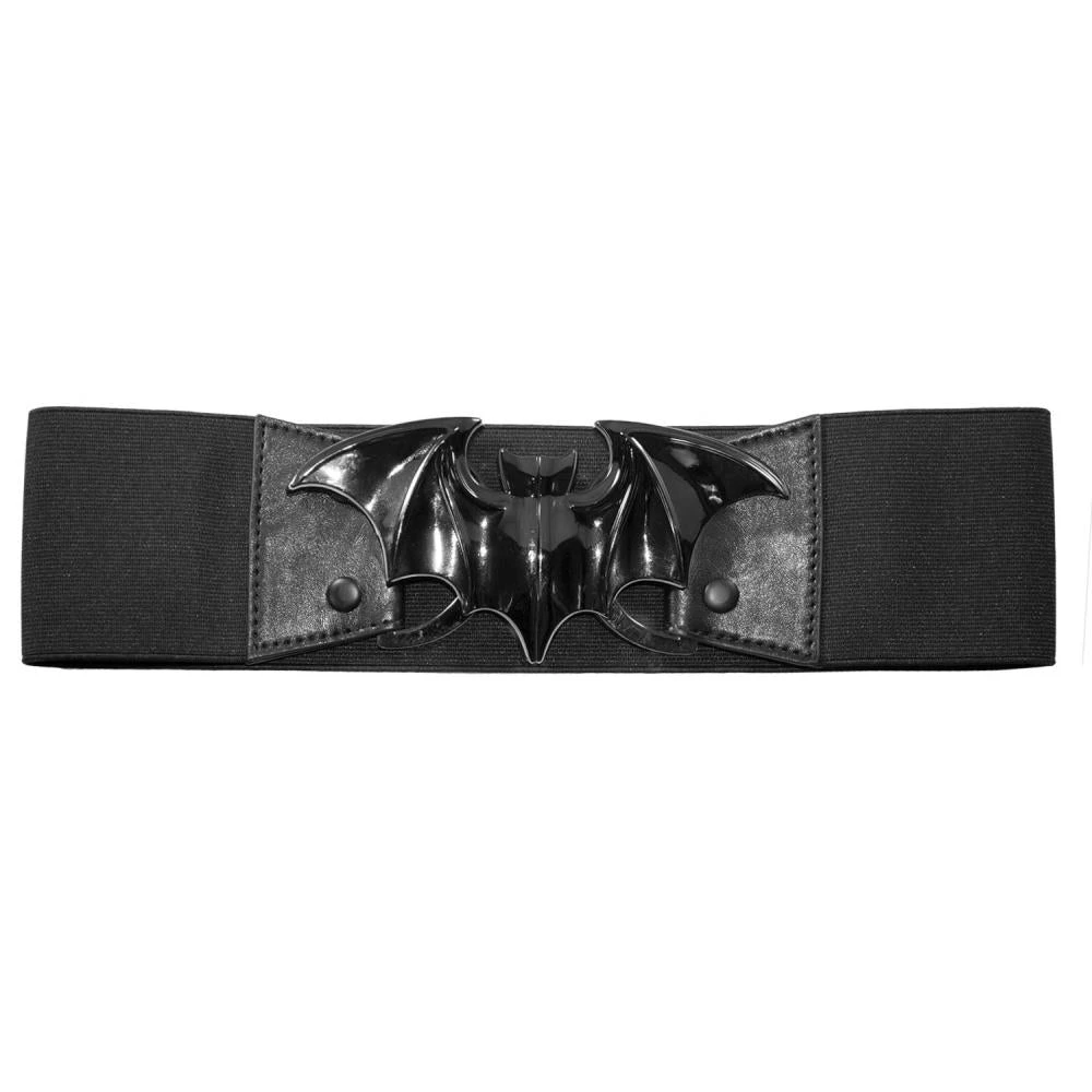 Elastic Waist Belt Bat Black 1 Elastic Waist Belt Bat Black
