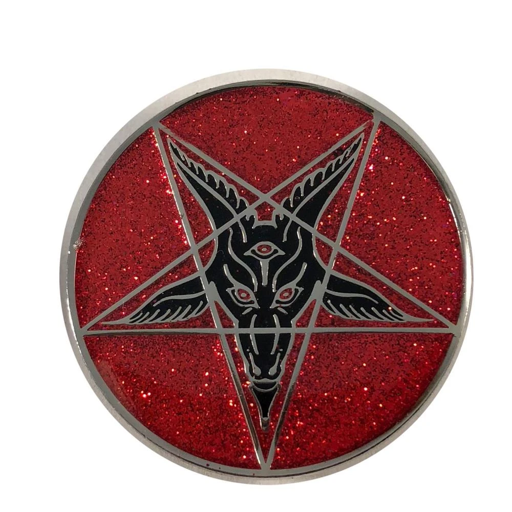 Kreepsville 666 Glitter Goat Baphomet Enamel Pin Badge Red 1 Kreepsville 666 Glitter Goat Baphomet Enamel Pin Badge Red