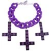 Inverted Cross Pentagram Bracelet Purple