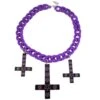 Inverted Cross Pentagram Necklace Purple
