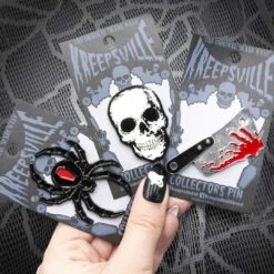 Black Widow Spider Enamel Pin -Creepy Wear World BEBWS 3