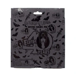 Elvira 40 Years Logo Red Glitter Enamel Pin -Creepy Wear World BEE40RG 3