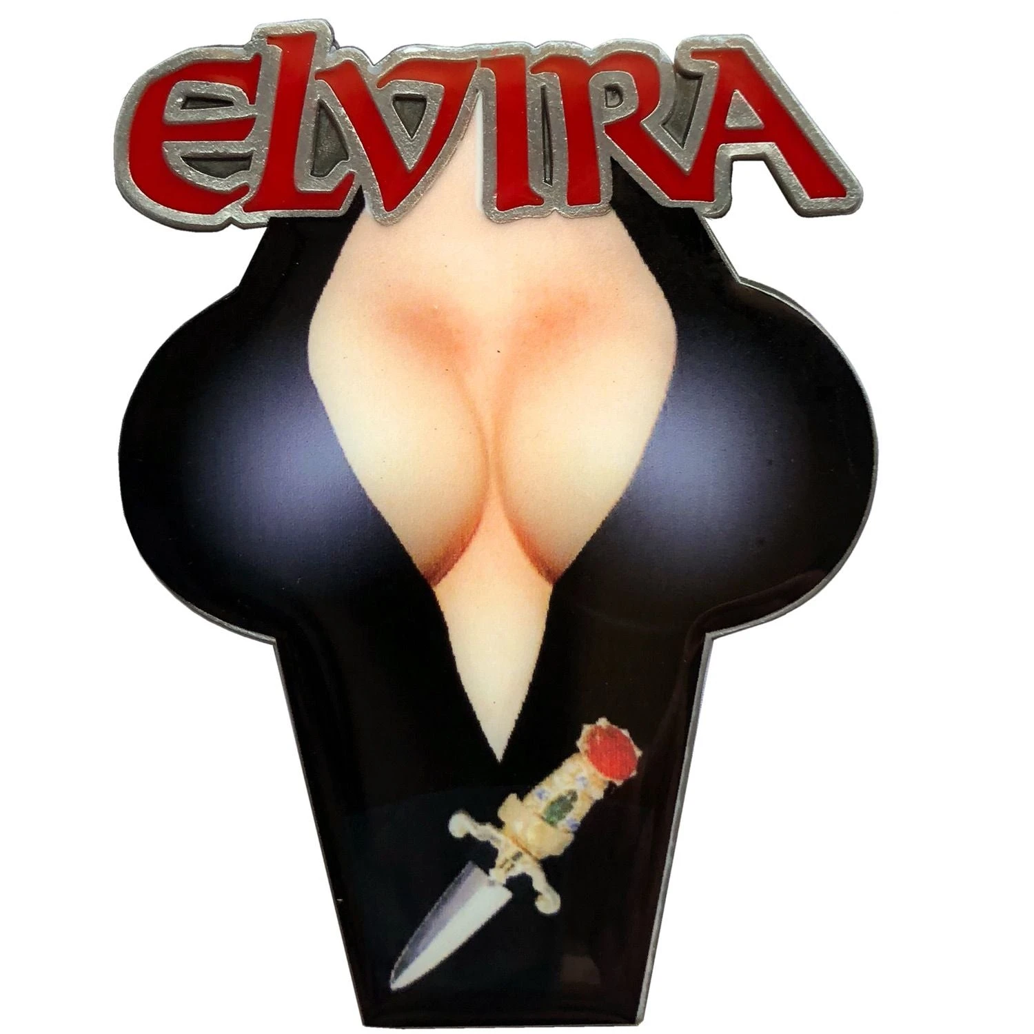 Elvira Chest Logo Enamel Pin 1 Elvira Chest Logo Enamel Pin
