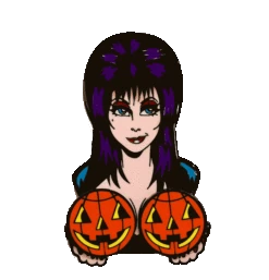 Elvira Spinning Pumpkins Enamel Pin