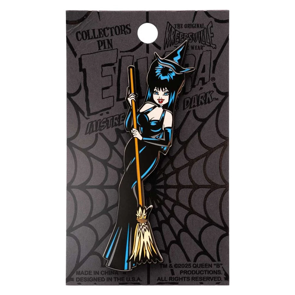 Elvira Standing Witch Black Enamel Pin 2 Elvira Standing Witch Black Enamel Pin - Image 2