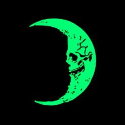 Skull Crescent Moon Glow Enamel Pin -Creepy Wear World BESCMG 3
