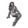Skeleton Pin-up Girl Sitting Enamel Pin