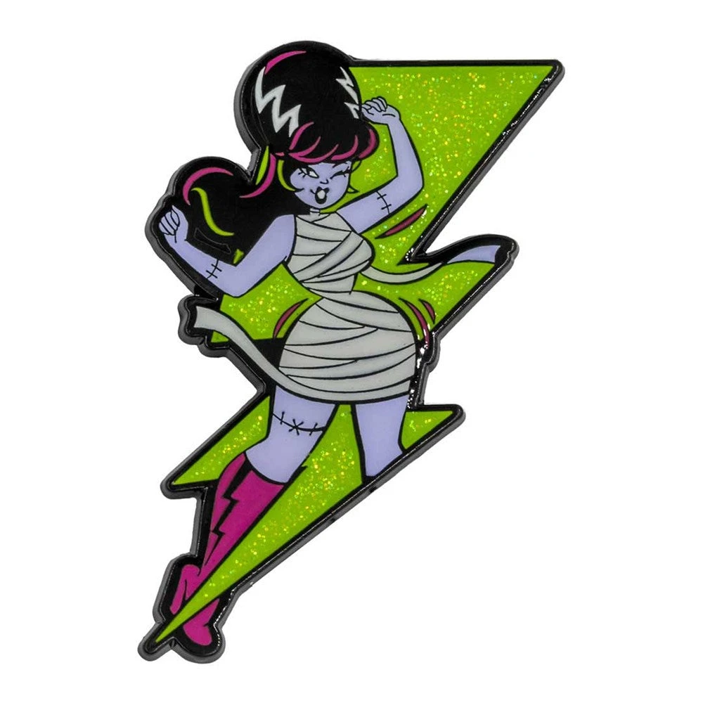 Bride Bolt Green Glitter Enamel Pin 1 Bride Bolt Green Glitter Enamel Pin
