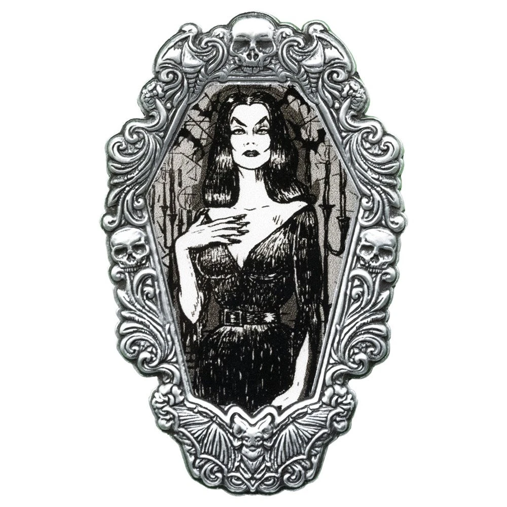 Vampira Gorey Gothic Frame Enamel Pin 1 Vampira Gorey Gothic Frame Enamel Pin