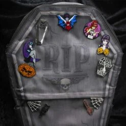 V Spider Web Tip Chrome Pin -Creepy Wear World BEVSWT 4