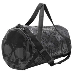Skull Black Barrel Bag