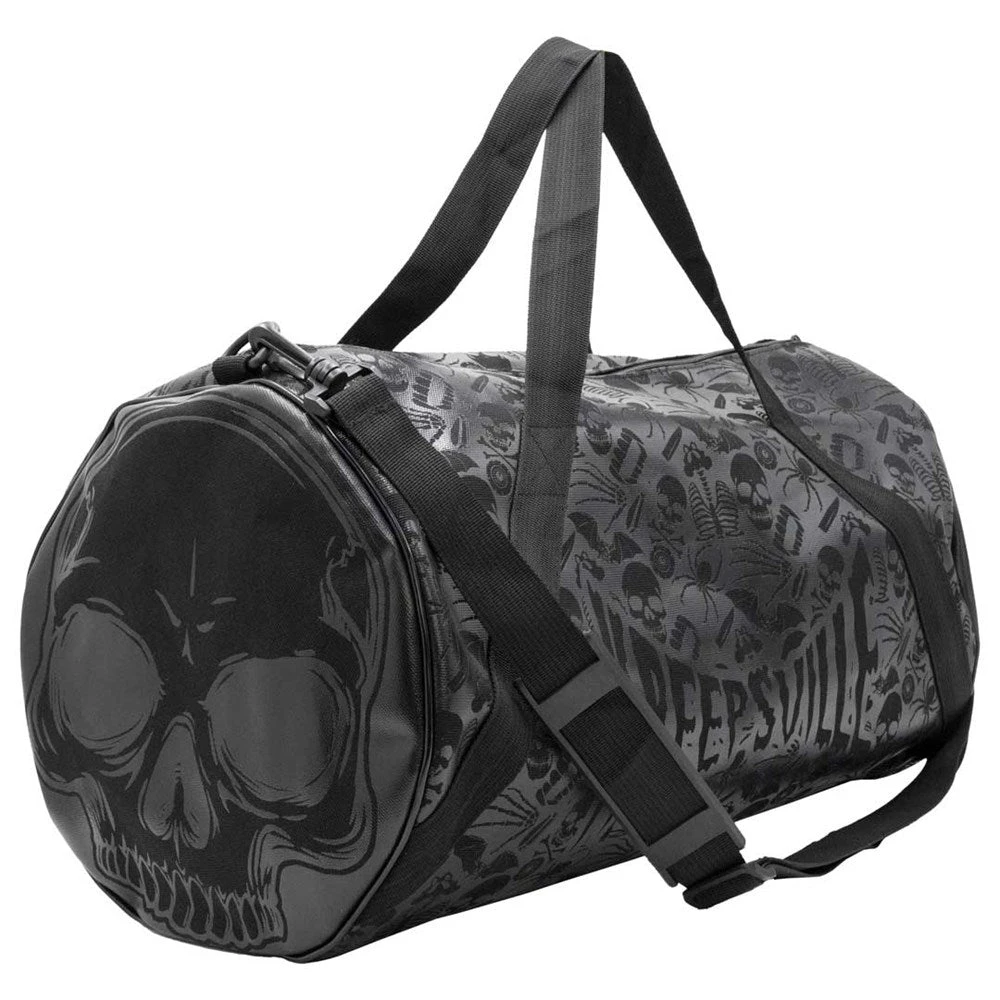 Skull Black Barrel Bag 1 Skull Black Barrel Bag