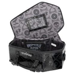 Embossed Patent Skull Crossbones Coffin Purse Bag 9 Embossed Patent Skull Crossbones Coffin Purse Bag -Creepy Wear World BGCEPS 4