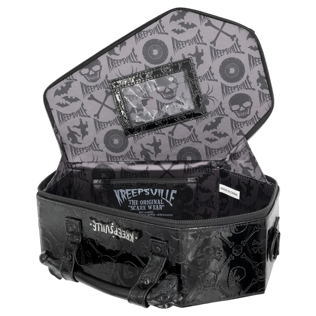 Embossed Patent Skull Crossbones Coffin Purse Bag 4 Embossed Patent Skull Crossbones Coffin Purse Bag - Image 4