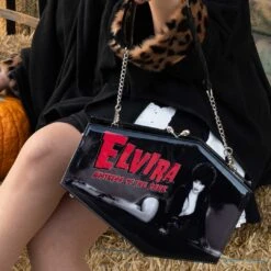 Elvira Skull Kiss Lock Deluxe Coffin Handbag 9 Elvira Skull Kiss Lock Deluxe Coffin Handbag -Creepy Wear World BGKLCEL 5