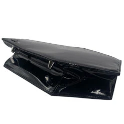 Skull Kiss Lock Deluxe Patent Coffin Handbag -Creepy Wear World BGKLCPT 4