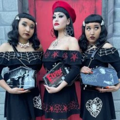 Vincent Price Skull Kiss Lock Deluxe Coffin Handbag -Creepy Wear World BGKLCVP 6