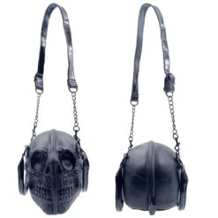 Skull Handbag Purse Black -Creepy Wear World BGSCBK 4