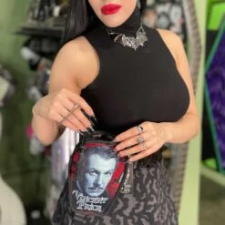 Vincent Price Red Repeat Coffin Clip Pouch -Creepy Wear World BGVPRCCP 4