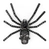 Dia Spider Skull Brooch Black