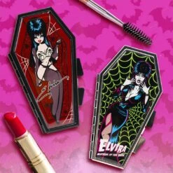 Elvira Spider Red Glitter Coffin Compact -Creepy Wear World CCENW 3 1
