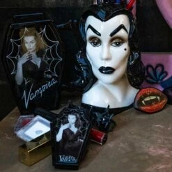 Vampira Cobweb Glitter Coffin Compact -Creepy Wear World CCVCWG 3