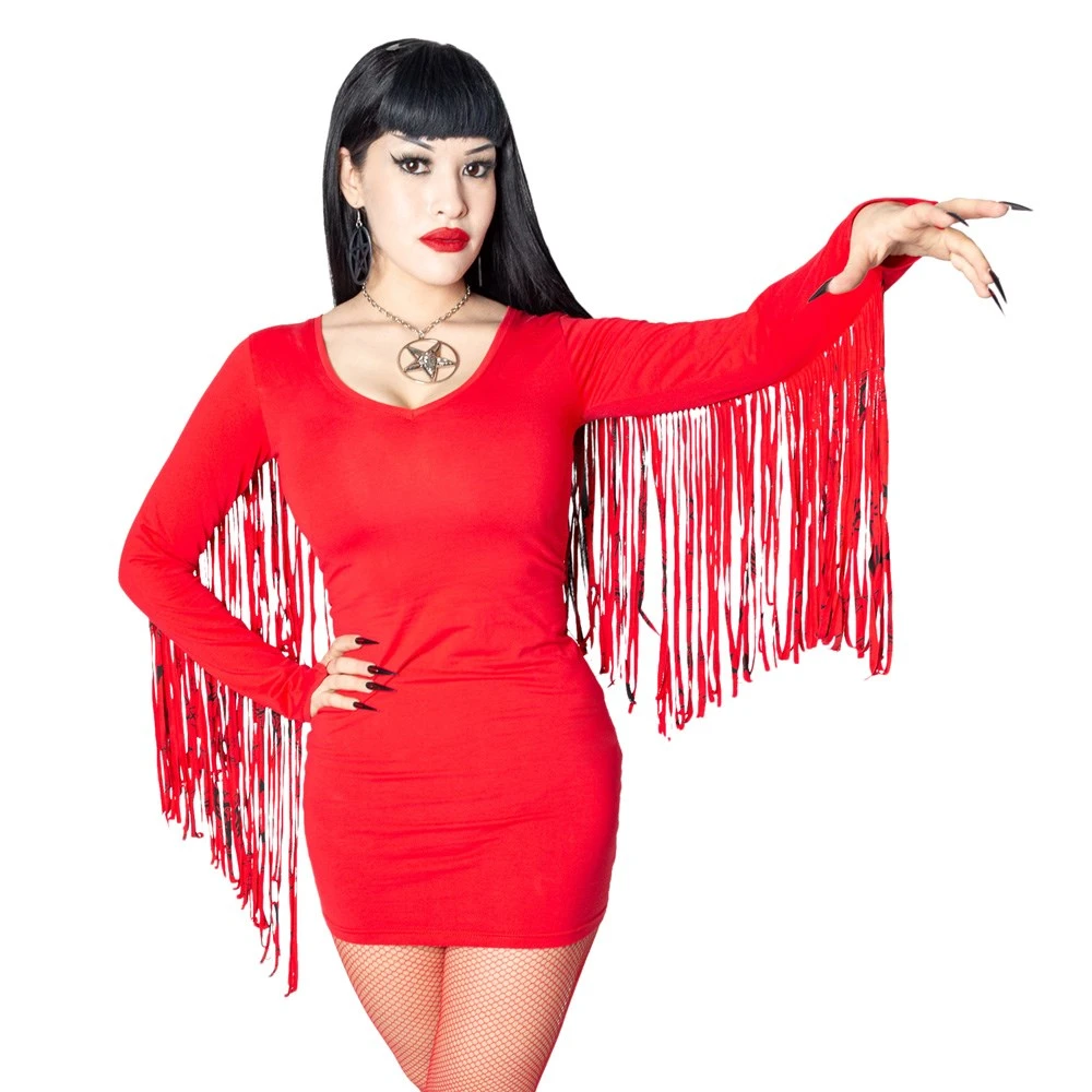 Fringe Satanic Stars Red Mini Dress 1 Fringe Satanic Stars Red Mini Dress