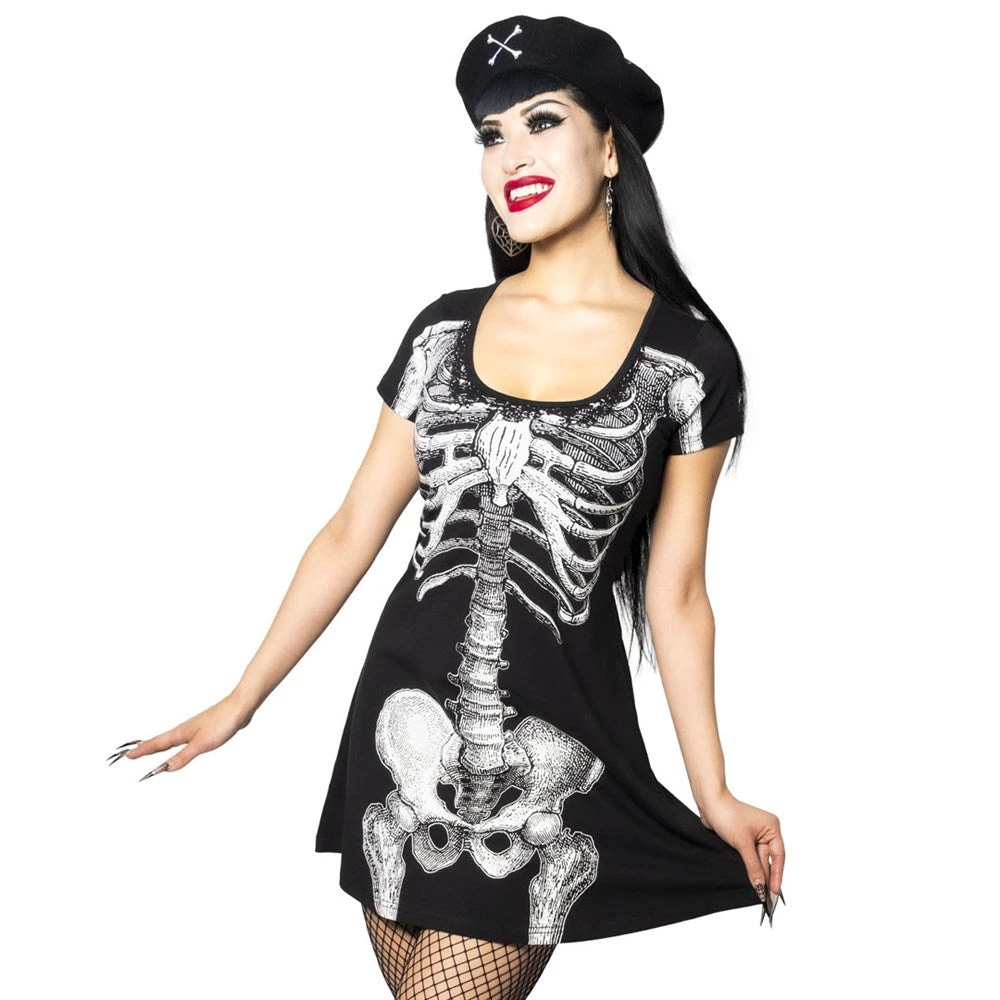 Skeleton White Flare Dress 1 Skeleton White Flare Dress