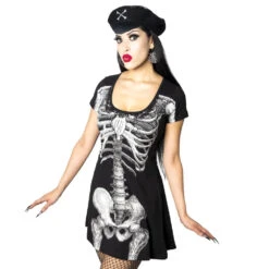 Skeleton White Flare Dress 5 Skeleton White Flare Dress -Creepy Wear World DRFSW 3