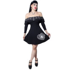 Ruffle Dress Web Heart -Creepy Wear World DRGWH 4