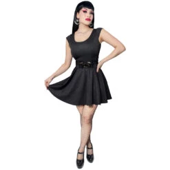Death Repeat Embossed Skater Dress -Creepy Wear World DRMDRE 4