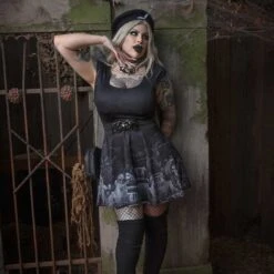 Tombstone Bats Skater Dress 8 Tombstone Bats Skater Dress -Creepy Wear World DRSKTB 4