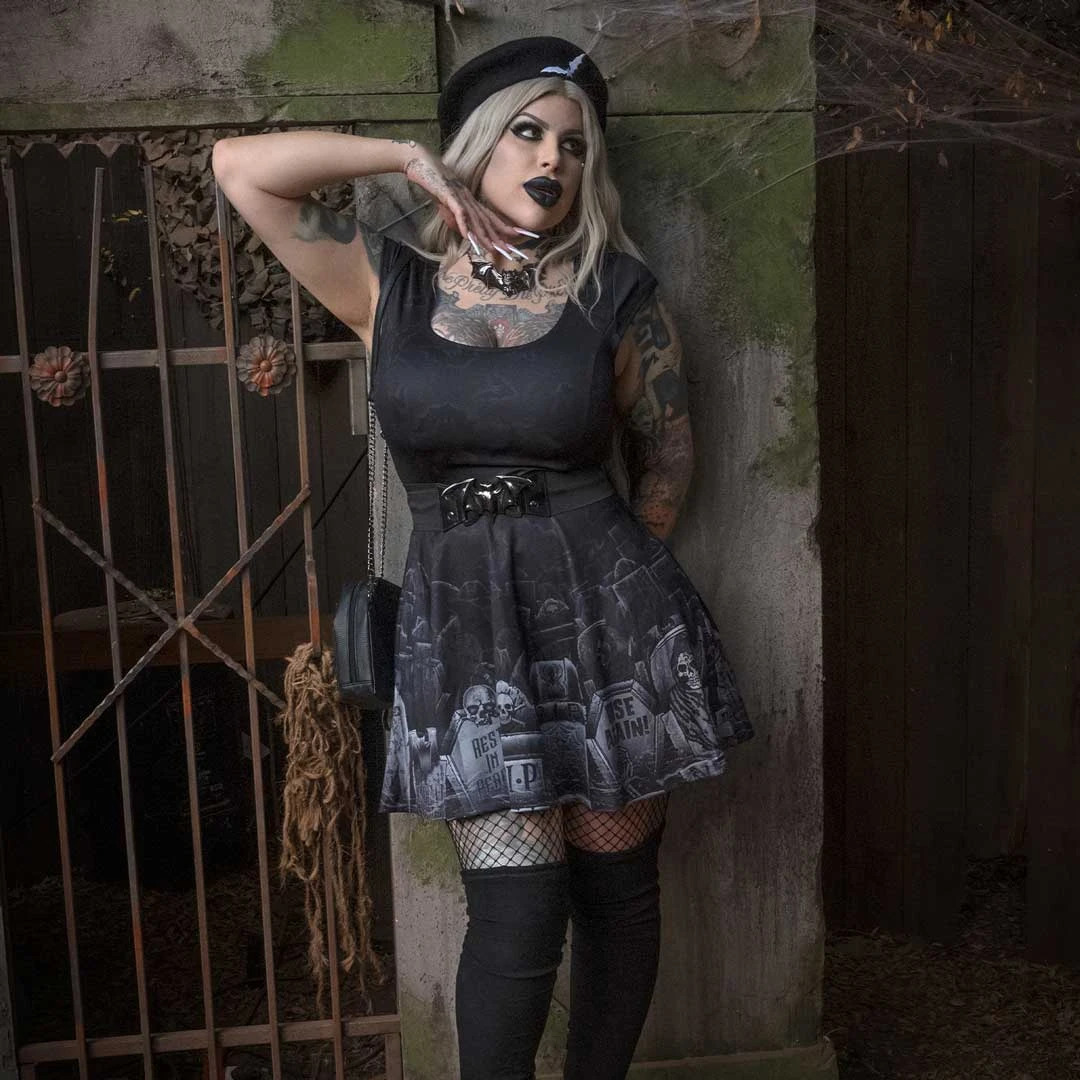 Tombstone Bats Skater Dress 4 Tombstone Bats Skater Dress - Image 4