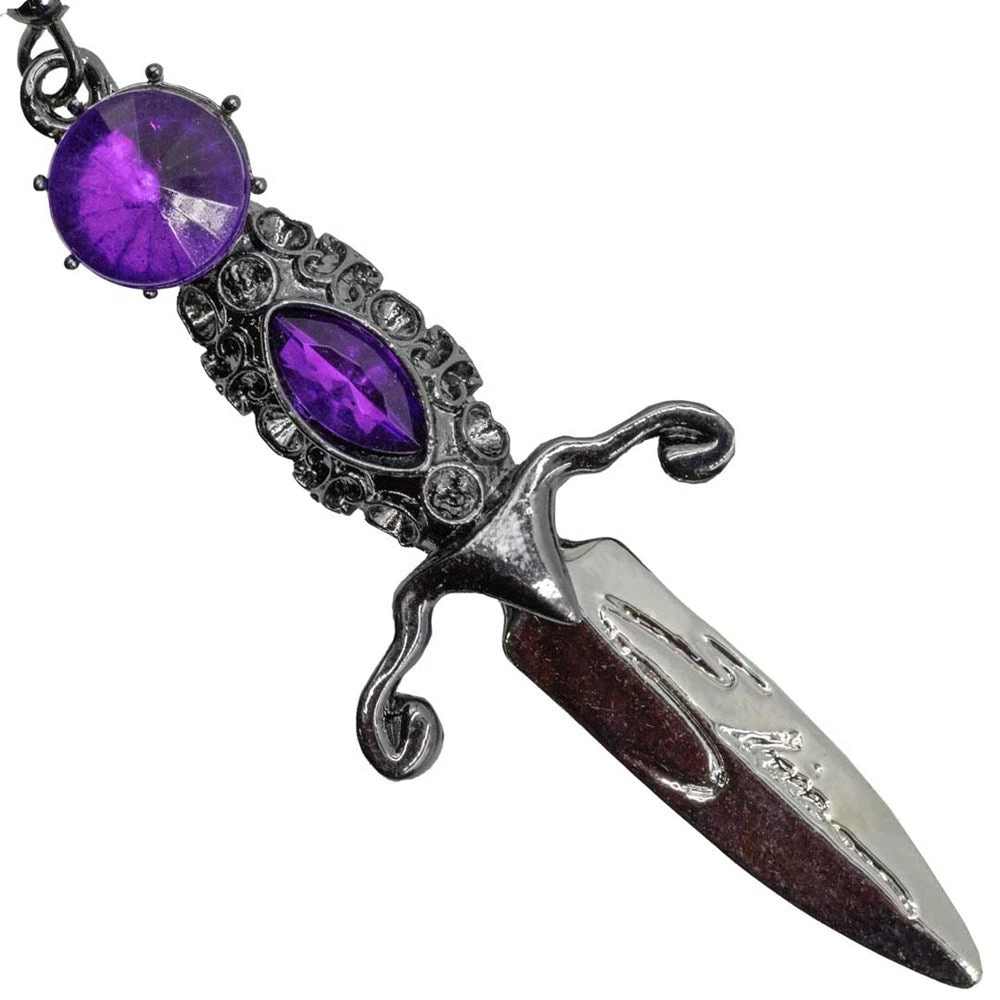 Elvira Dagger Earrings Purple 2 Elvira Dagger Earrings Purple - Image 2
