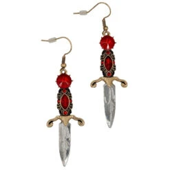 Elvira Dagger Earrings Red
