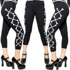 Crossbones Capri Leggings