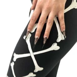 Crossbones Capri Leggings 9 Crossbones Capri Leggings -Creepy Wear World GCPCBW 4