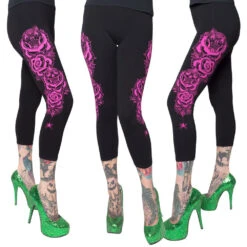 Dia De Los Muertos Pink Capri Leggings