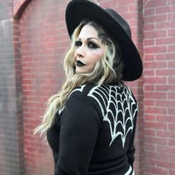 Spiderweb White Cardigan -Creepy Wear World GCSWW 4