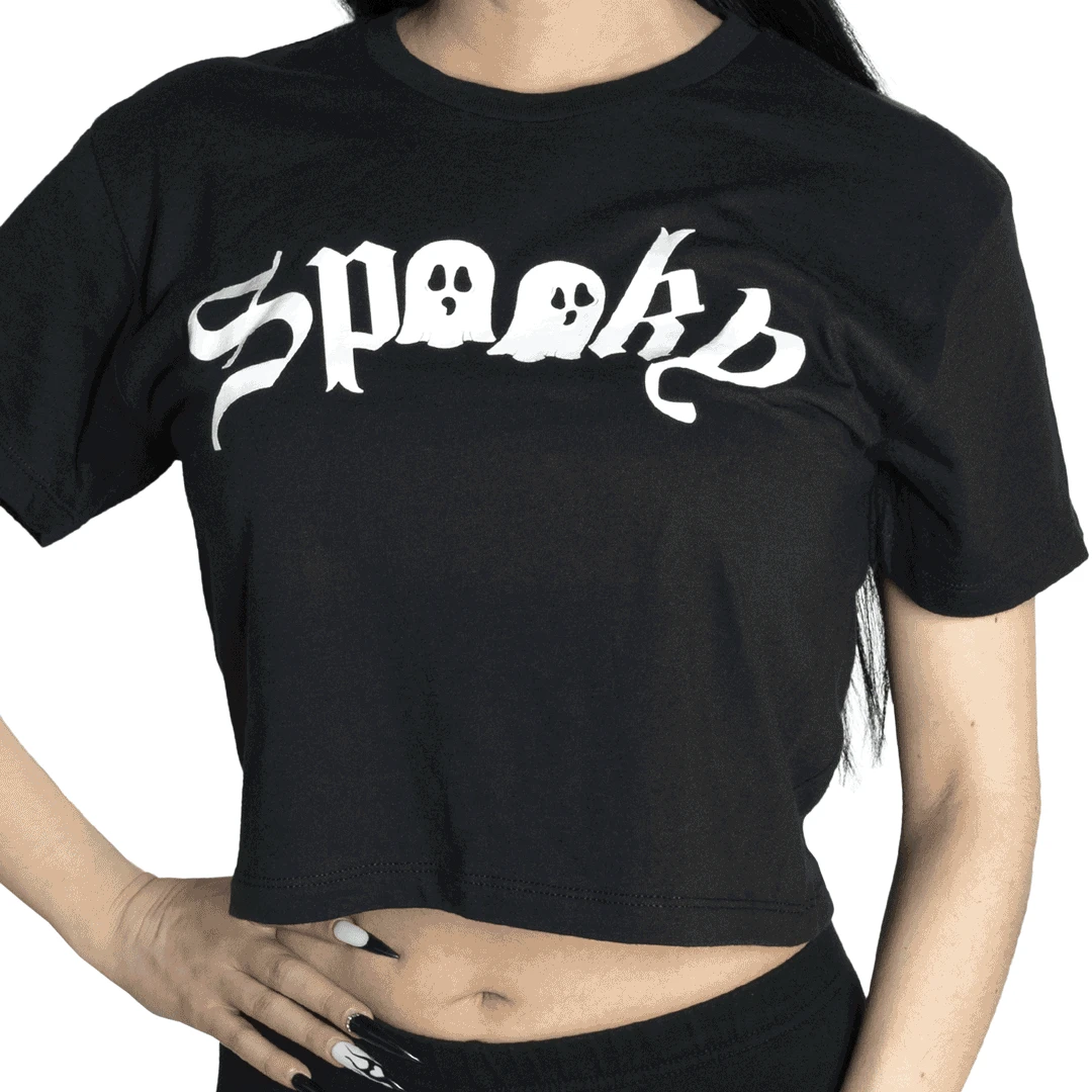 Spooky Ghost Glow Crop Top 1 Spooky Ghost Glow Crop Top