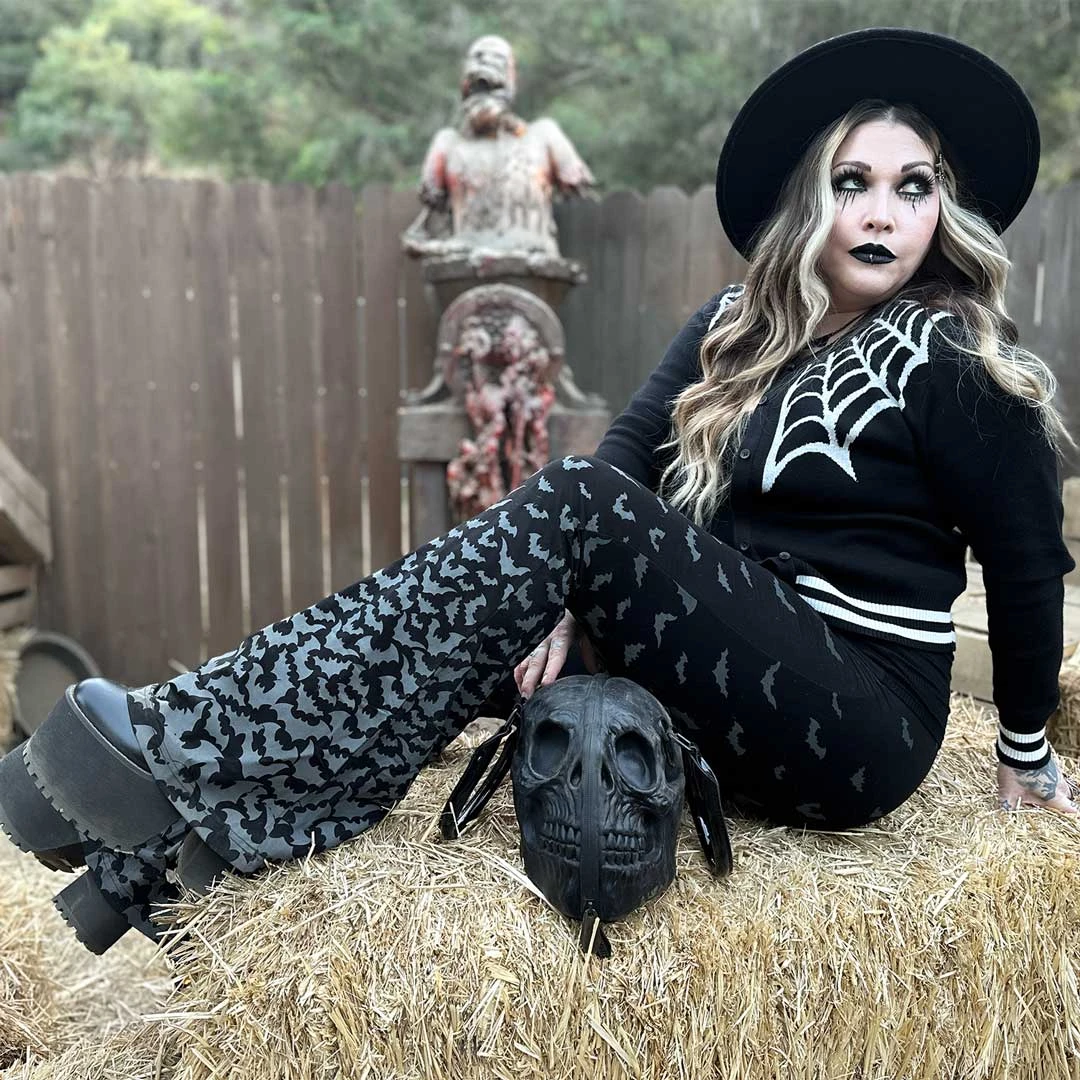 Bat Repeat Gradient Flare Leggings 4 Bat Repeat Gradient Flare Leggings - Image 4