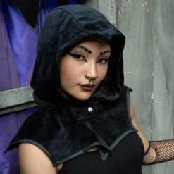 Bat Black Horror Hood 7 Bat Black Horror Hood -Creepy Wear World GHHBB 4