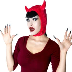 Devil Red Horror Hood 9 Devil Red Horror Hood -Creepy Wear World GHHDR 4