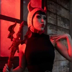 Devil Red Horror Hood 11 Devil Red Horror Hood -Creepy Wear World GHHDR 6