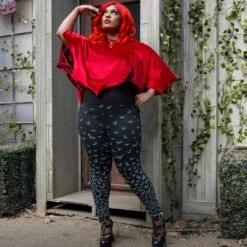 Bat Repeat Gradient Leggings -Creepy Wear World GLBRG 5