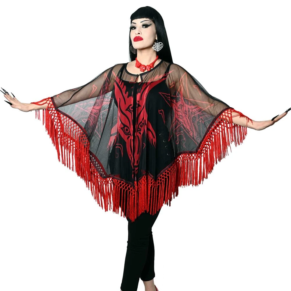 Satanic Goat Head Mesh Cape 1 Satanic Goat Head Mesh Cape