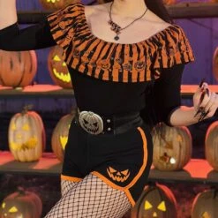 Trick Or Treat Spirit Board Womens Booty Shorts -Creepy Wear World GRSTTB 5