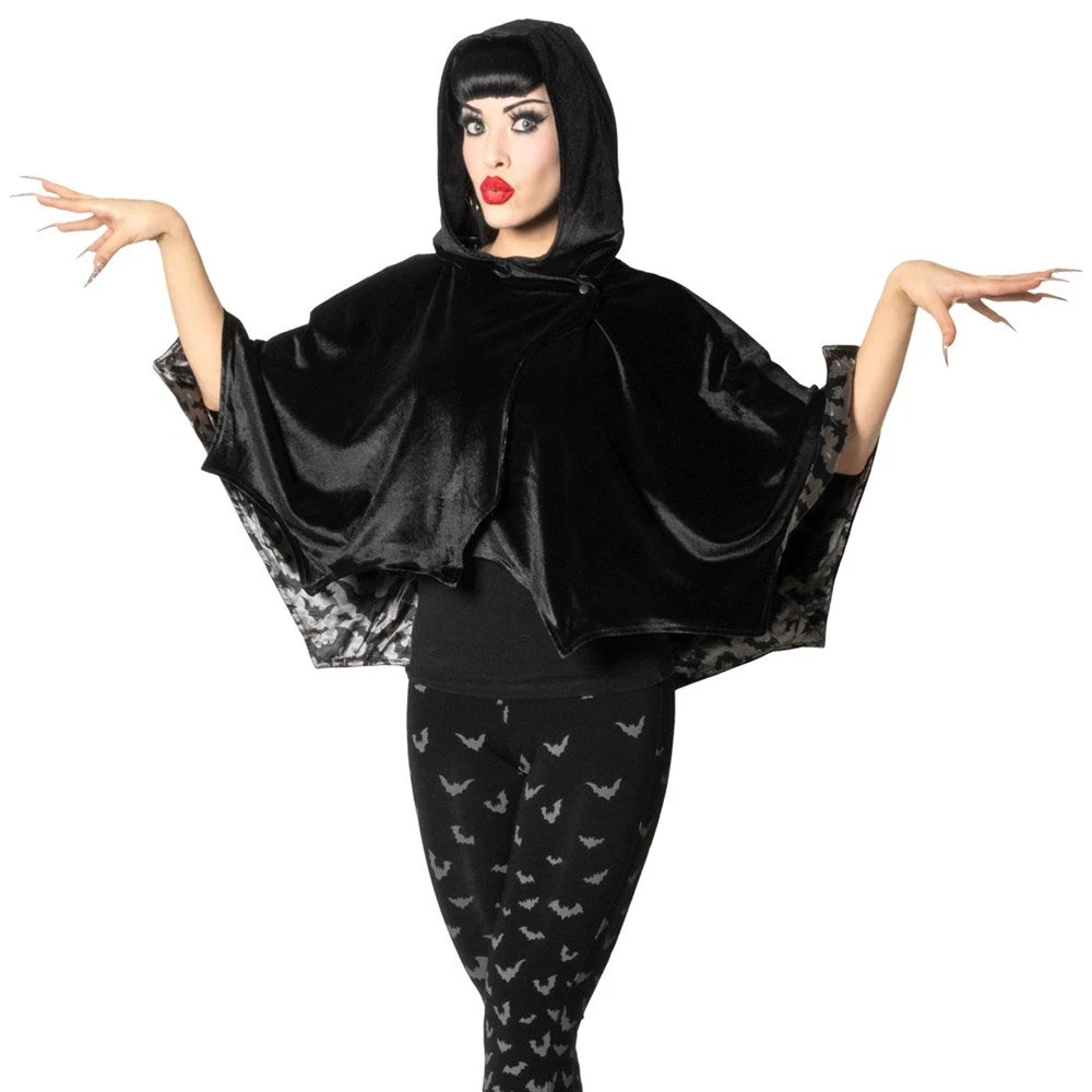 Bat Wing Velvet Grey Short Cape 1 Bat Wing Velvet Grey Short Cape