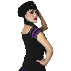 Elvira Moon Crescent Glitter Shoulder Top -Creepy Wear World GSTEMG 4